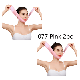 Face Slim V-Line Lift Up Mask Cheek Chin Neck Slimming Thin Belt Strap Beauty Delicate Facial Thin Face Mask Slimming Bandage (Option: 007Pink 2pcs)
